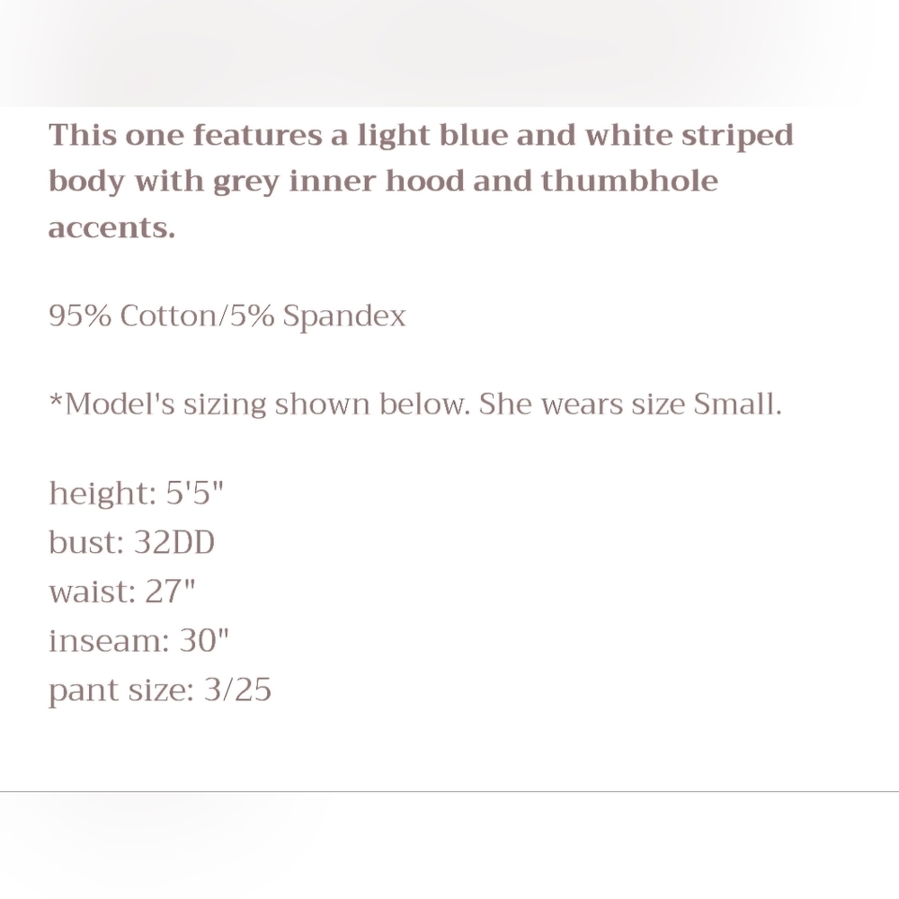 Sky Blue Striped Women's Hoodie - Picture 4 of 7